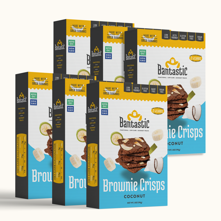 BANTASTIC - Brownie Crisps - COCONUT - 6 Unit, 18oz. (90g) Each - Sugar Free