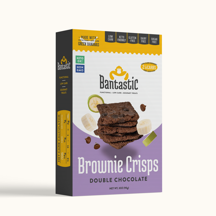 BANTASTIC - Brownie Crisps - DOUBLE CHOCOLATE - 1 Unit, 03oz. (90g) - Sugar Free