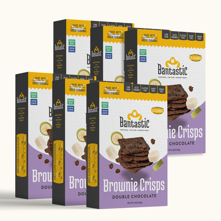 BANTASTIC - Brownie Crisps - DOUBLE CHOCOLATE - 6 Unit, 03oz. (90g) Each - Sugar Free