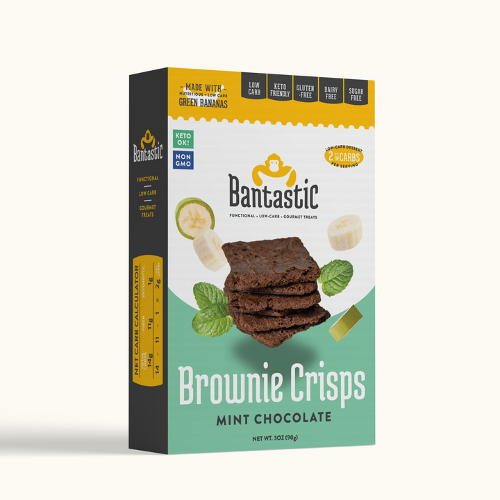 BANTASTIC - Brownie Crisps - MINT CHOCOLATE - 1 Unit, 3oz. (90g) - Sugar Free