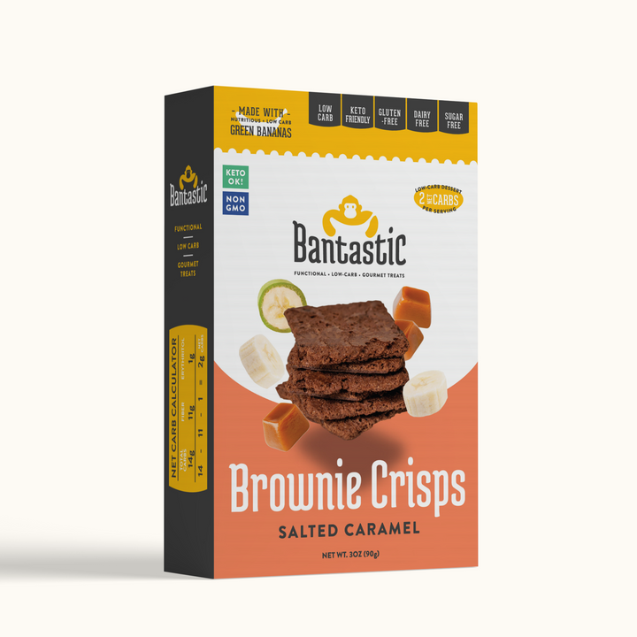BANTASTIC - Brownie Crisps - SALTED CARAMEL  - 1 Unit, 03oz. (90g) - Sugar Free