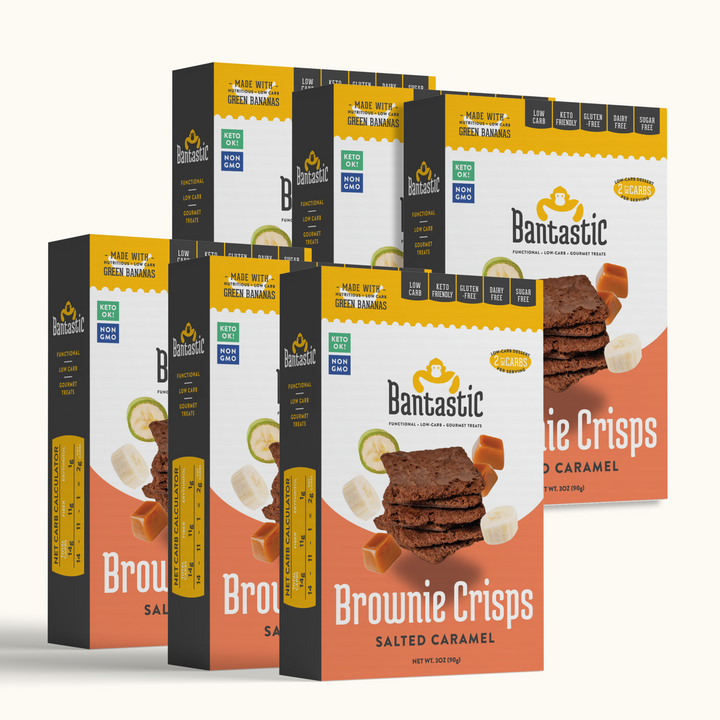BANTASTIC - Brownie Crisps - SALTED CARAMEL - 6 Unit, 3oz. (90g) Each - Sugar Free